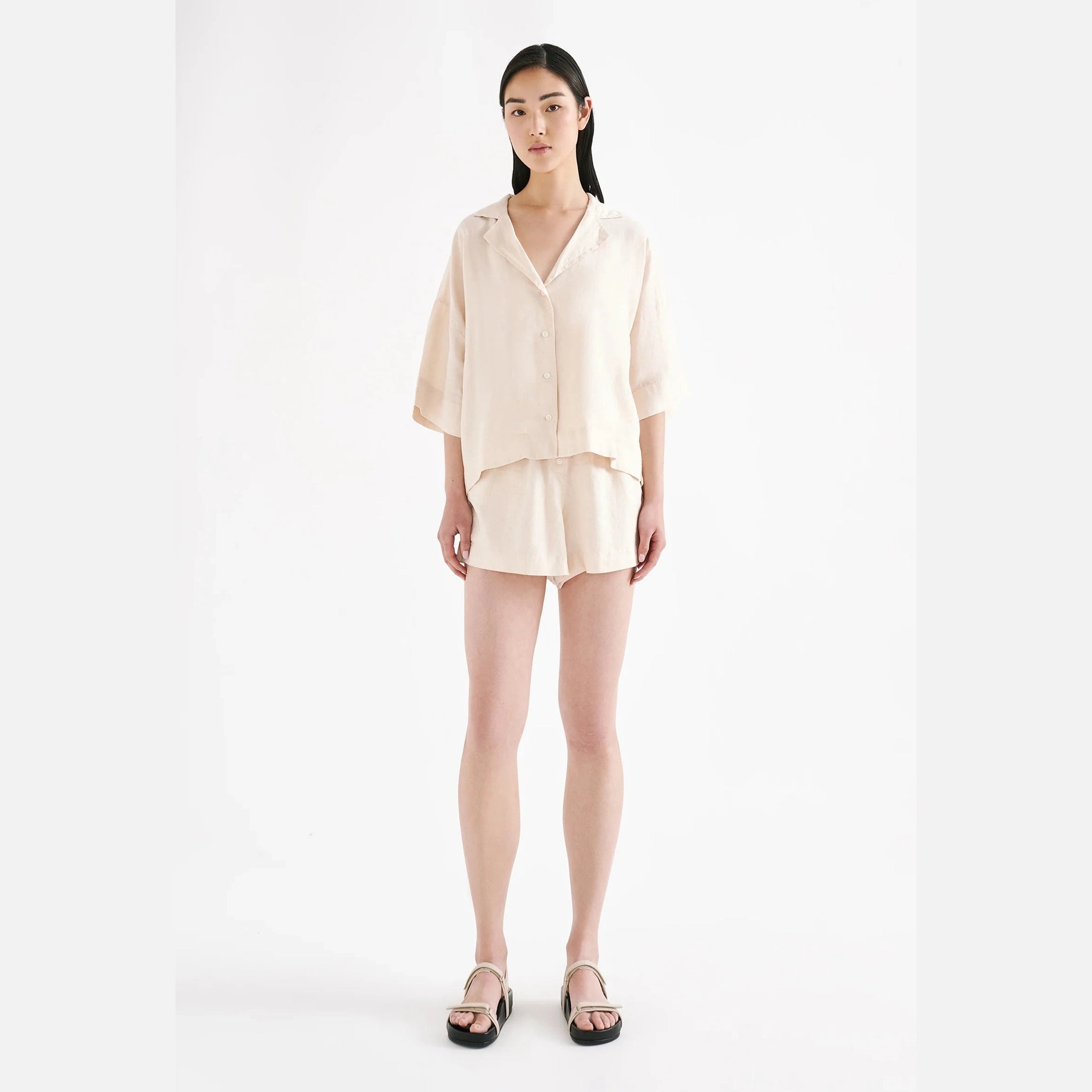 NUDE LUCY Lounge linen short - Pannacotta