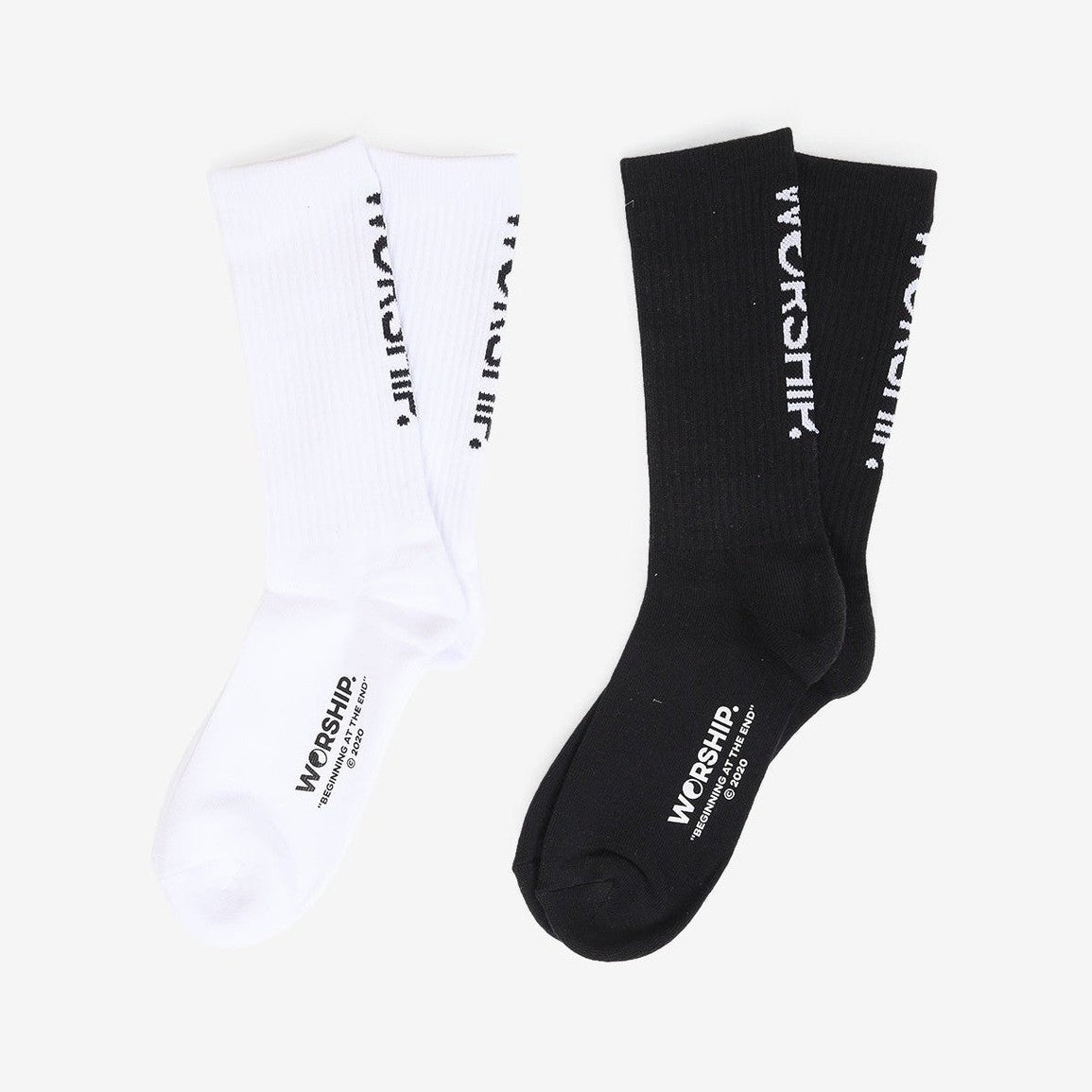 WORSHIP Core socks organic 2 pack - White/black