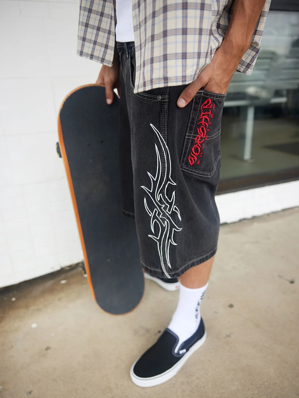 Worship - PITTED BIG DAWG JEAN SHORT - Used Black