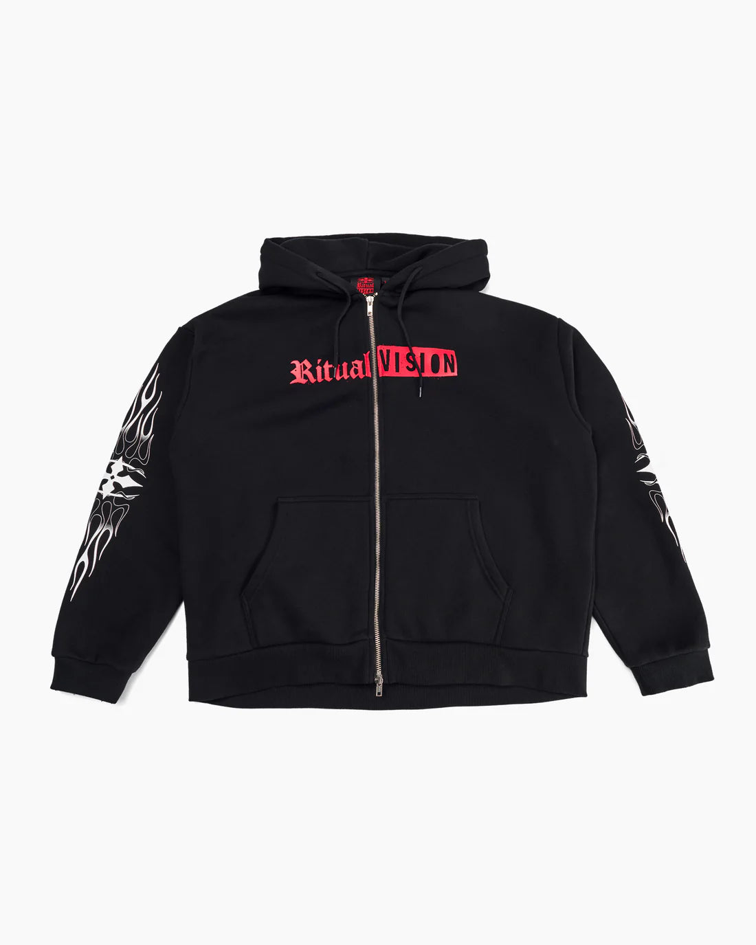 RITUAL VISION Flame zip-thru hoodie - Black