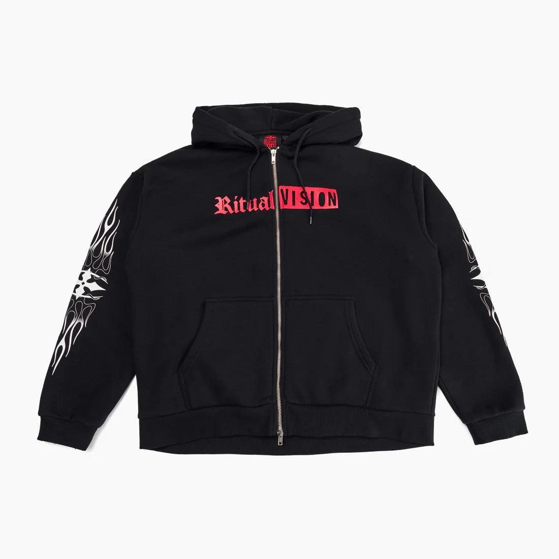 RITUAL VISION Flame zip-thru hoodie - Black