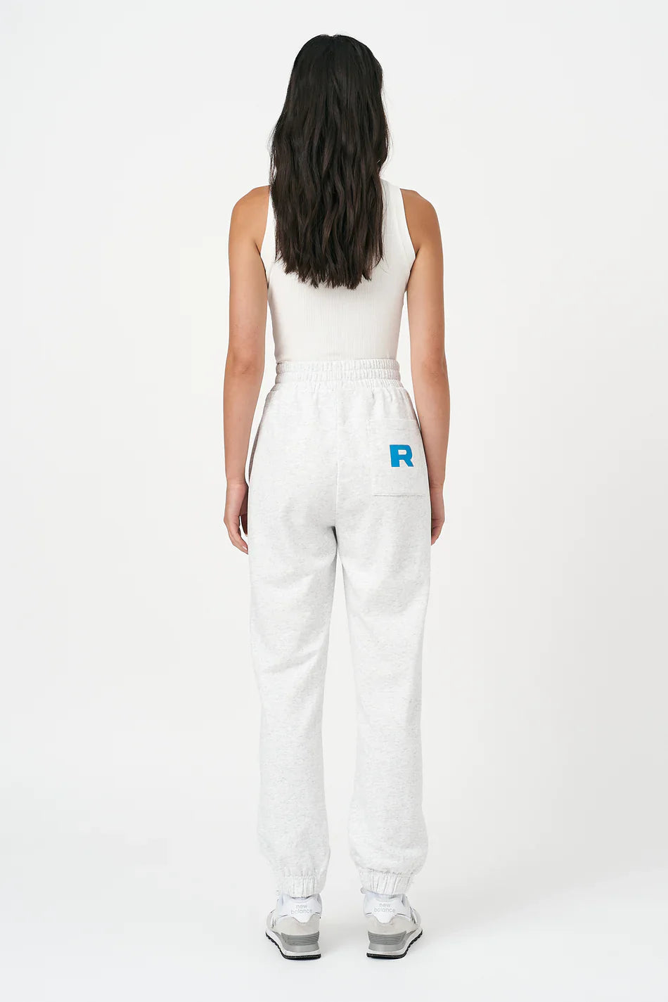 Raef - brooks trackpant - white marle