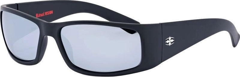 Ritual Vision Doomsday Machine Sunglasses Matte Black/Silver Mirror Polarised Lenses