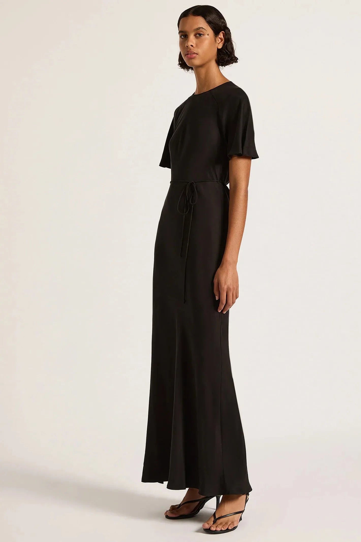 NUDE LUCY Diaz Cupro Maxi Dress - Black