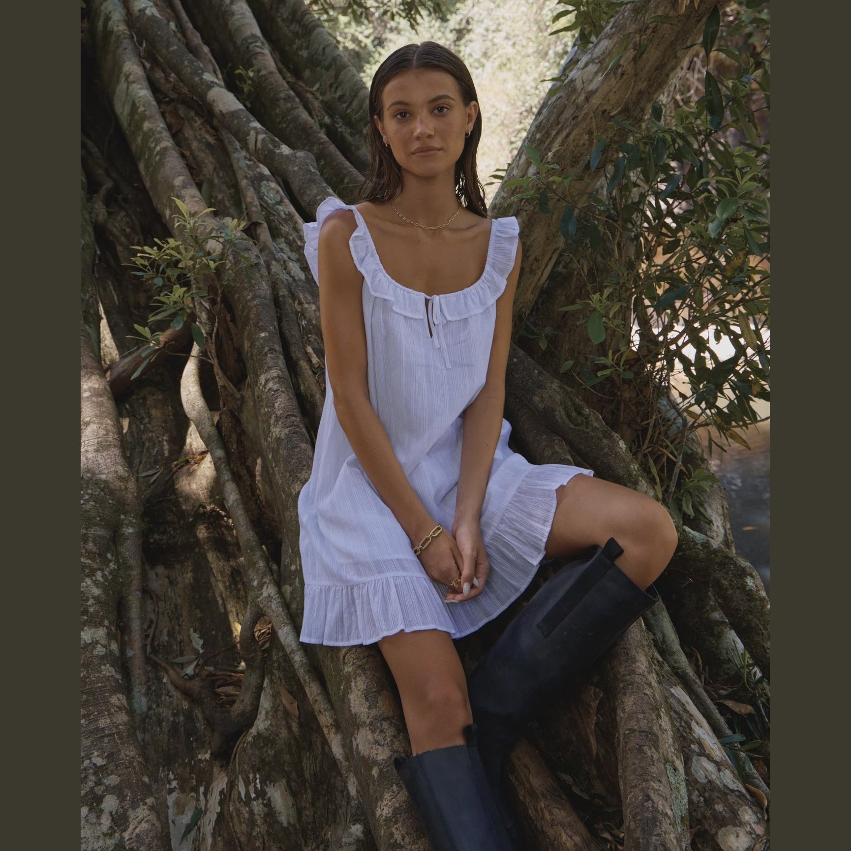 AFENDS Aquarius Mini Dress - White