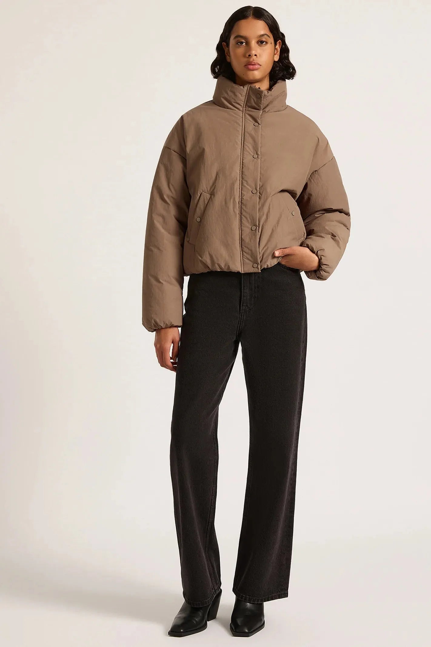 Nude Lucy XANDER PUFFER JACKET Taupe