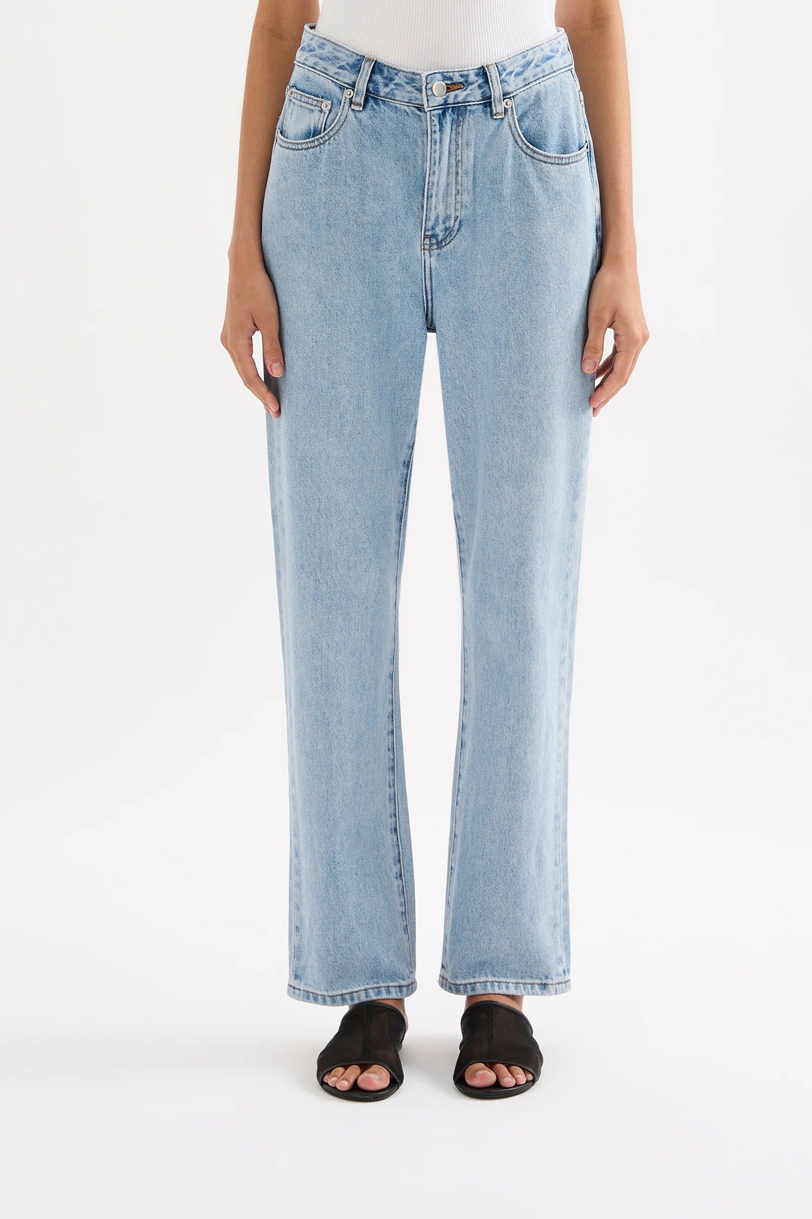 NUDE LUCY Organic straight leg jean - 90s blue wash