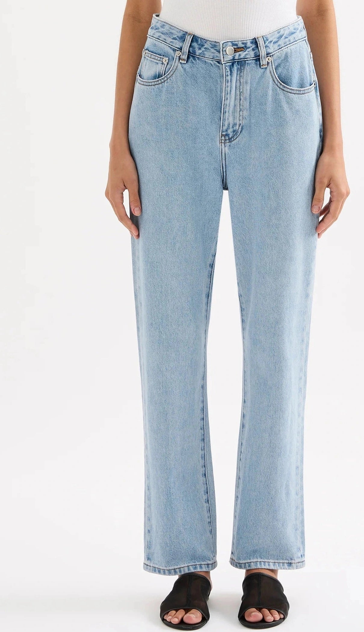 NUDE LUCY Organic straight leg jean - 90s blue wash
