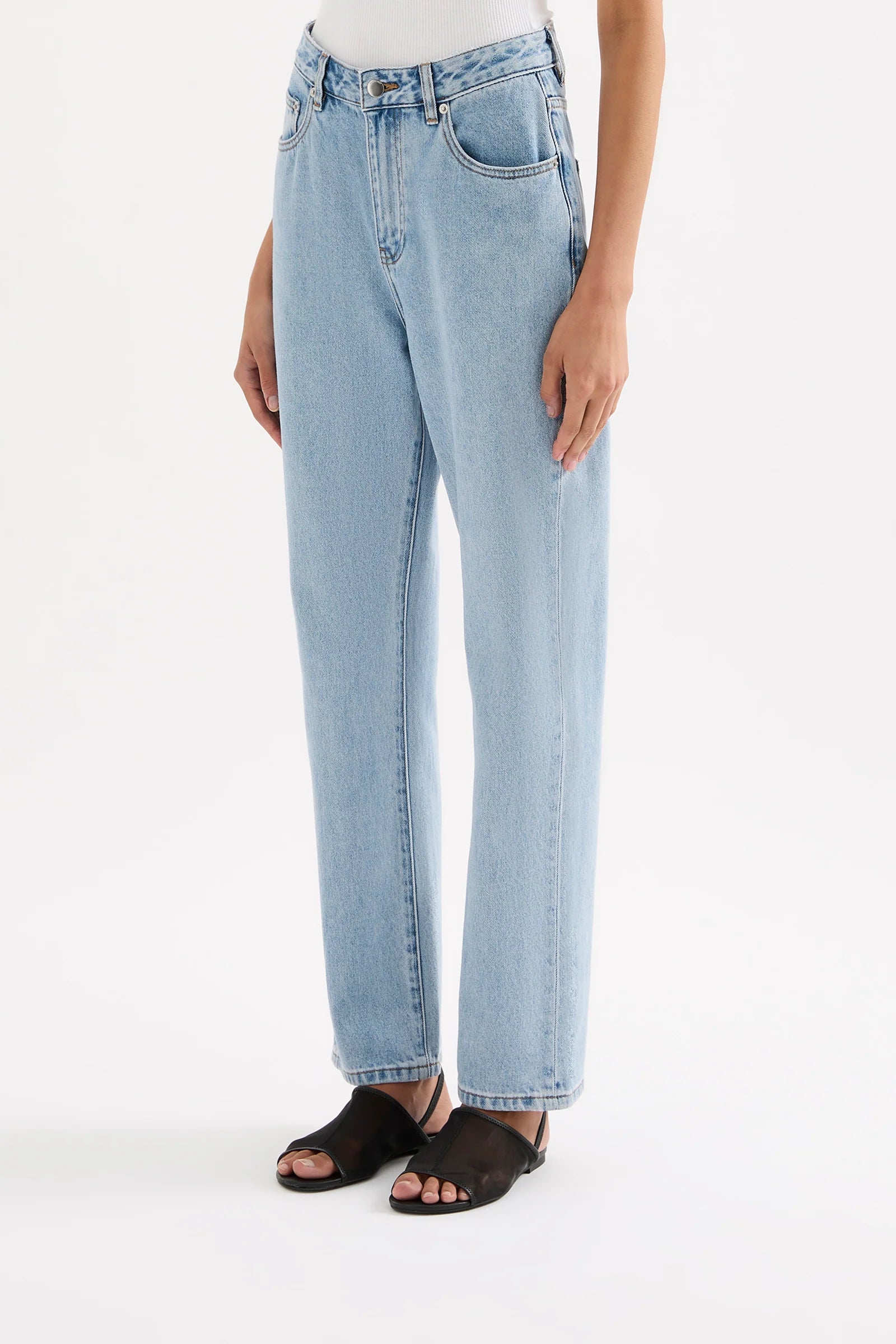 NUDE LUCY Organic straight leg jean - 90s blue wash