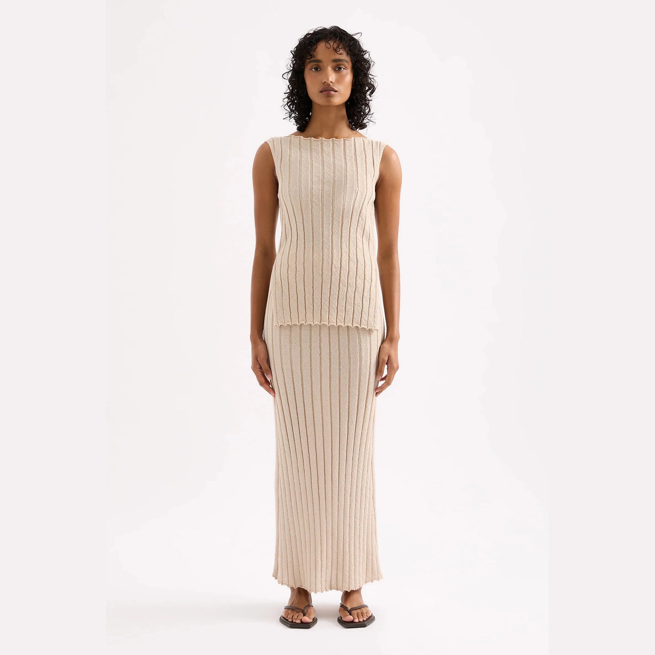 NUDE LUCY Taiyo knit skirt - Oat