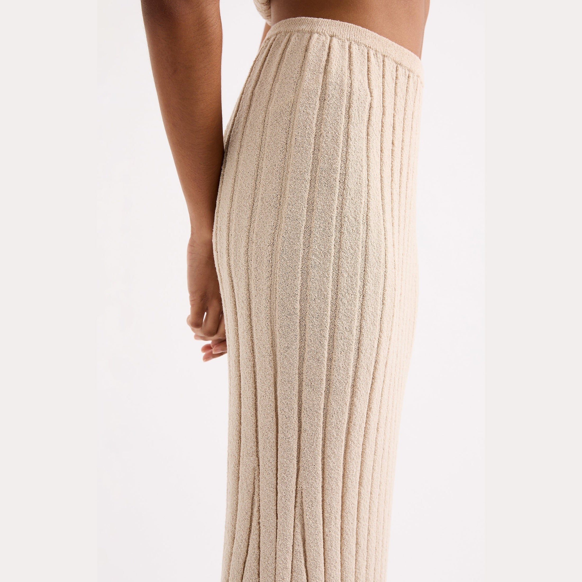 NUDE LUCY Taiyo knit skirt - Oat