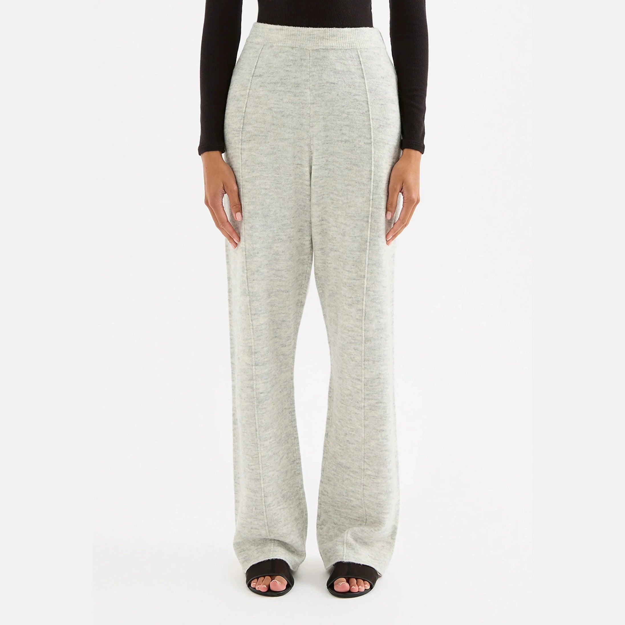 NUDE LUCY Dallas Knit Pant - Grey marle