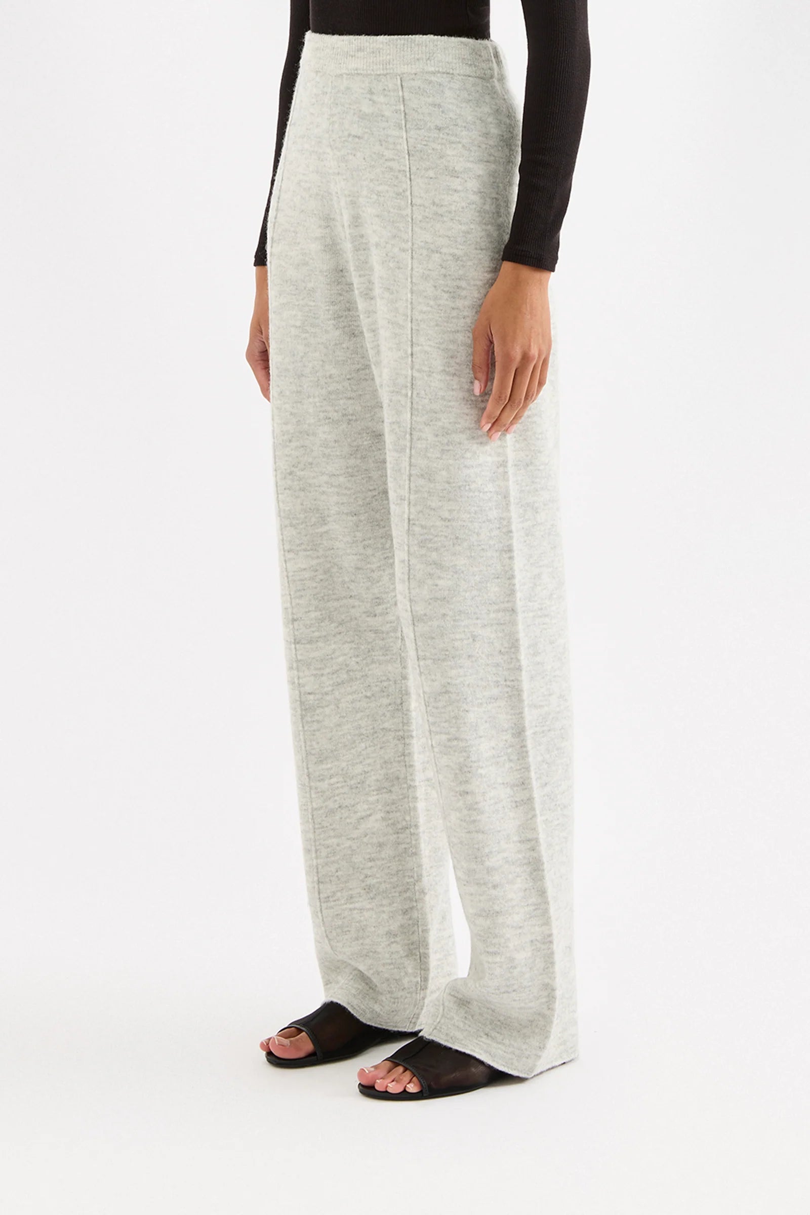 NUDE LUCY Dallas Knit Pant - Grey marle