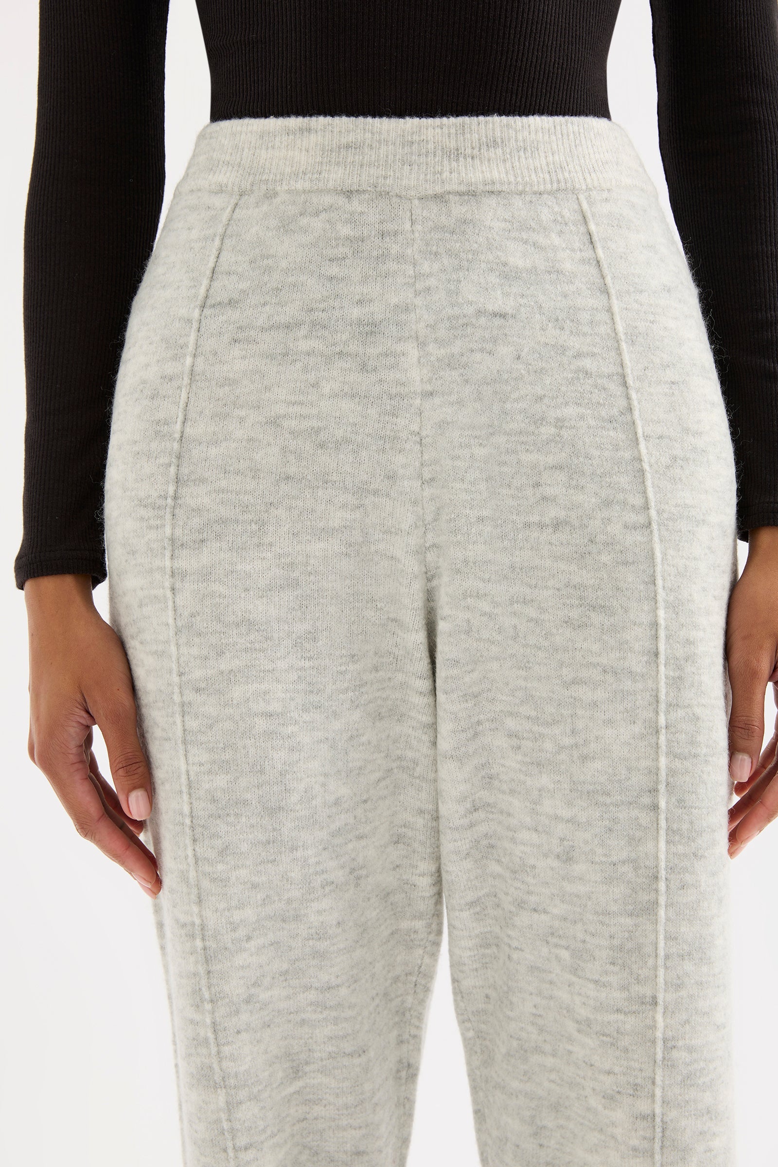 NUDE LUCY Dallas Knit Pant - Grey marle