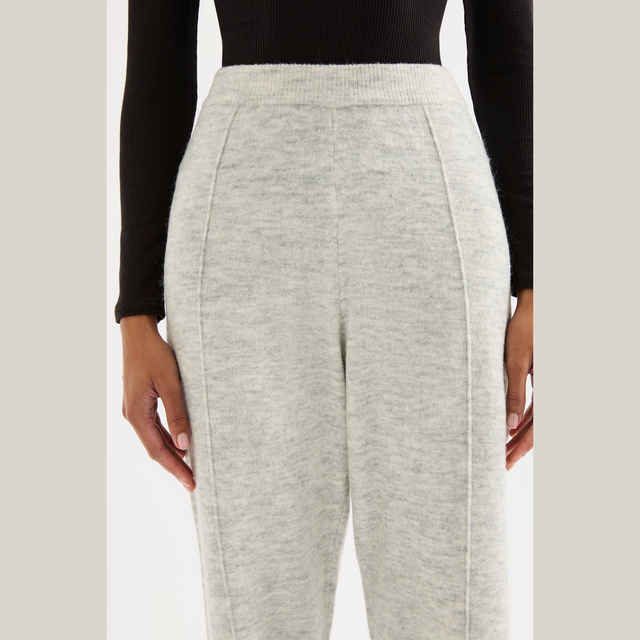 NUDE LUCY Dallas Knit Pant - Grey marle