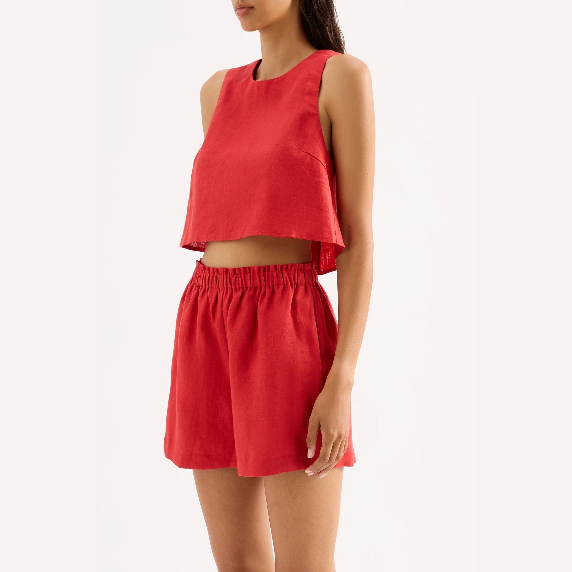 Nude Lucy Ingrid Linen Top Chilli