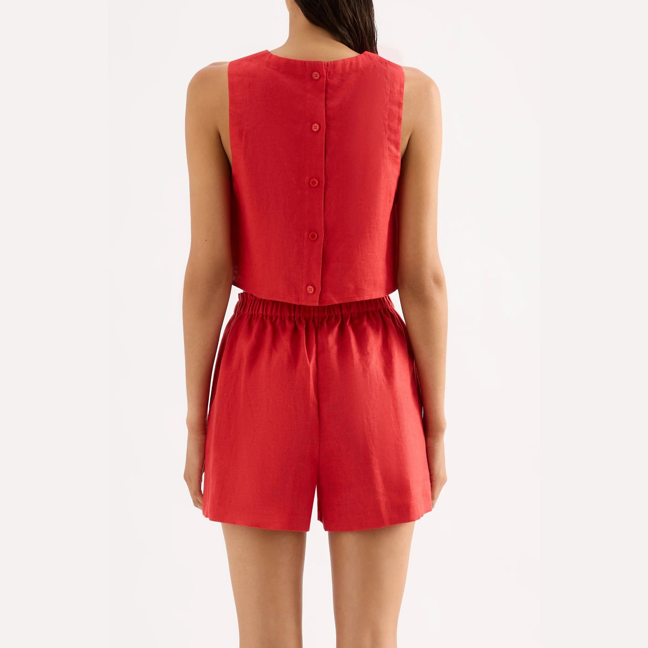 Nude Lucy Ingrid Linen Top Chilli