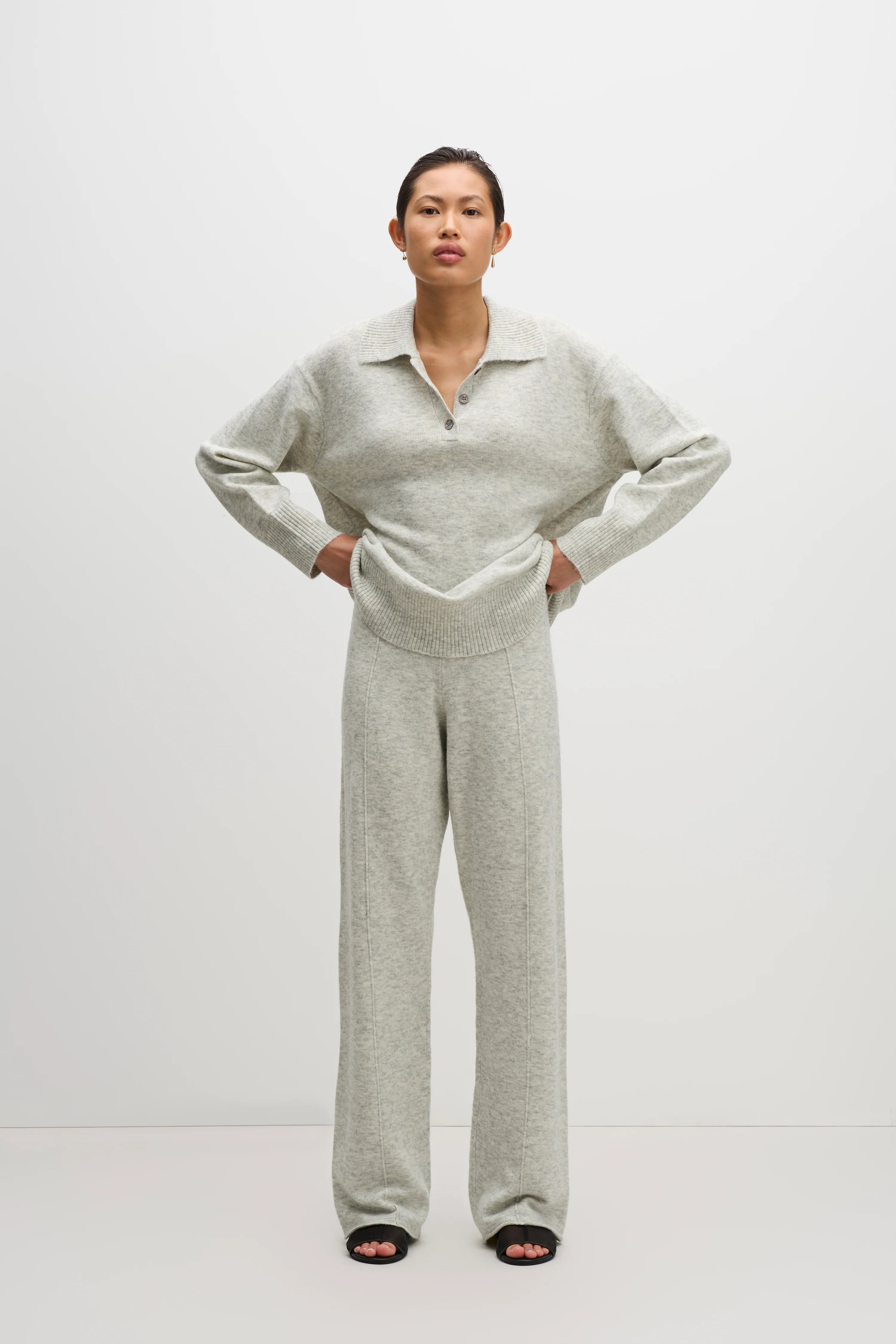 NUDE LUCY Dallas Knit Pant - Grey marle