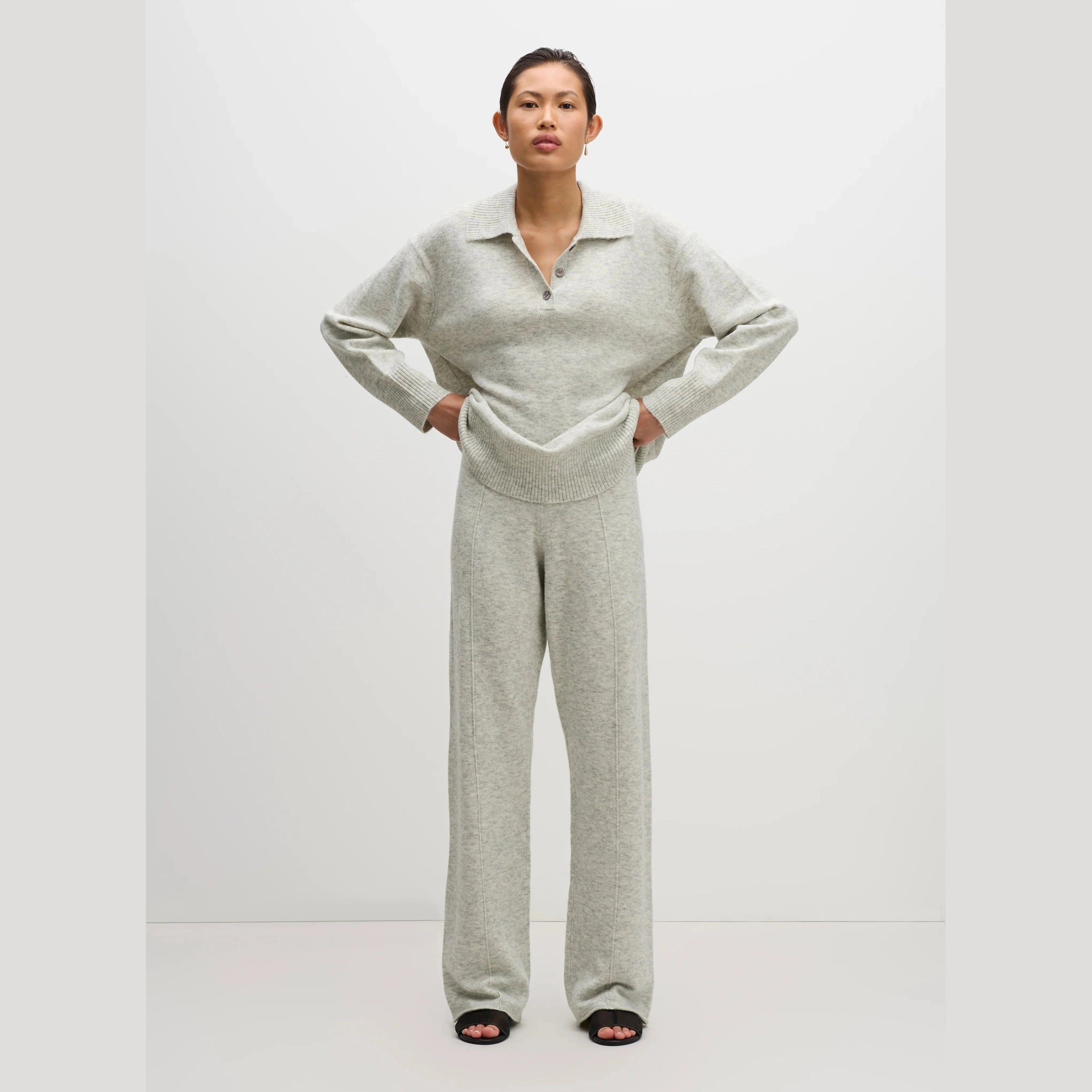 NUDE LUCY Dallas Knit Pant - Grey marle