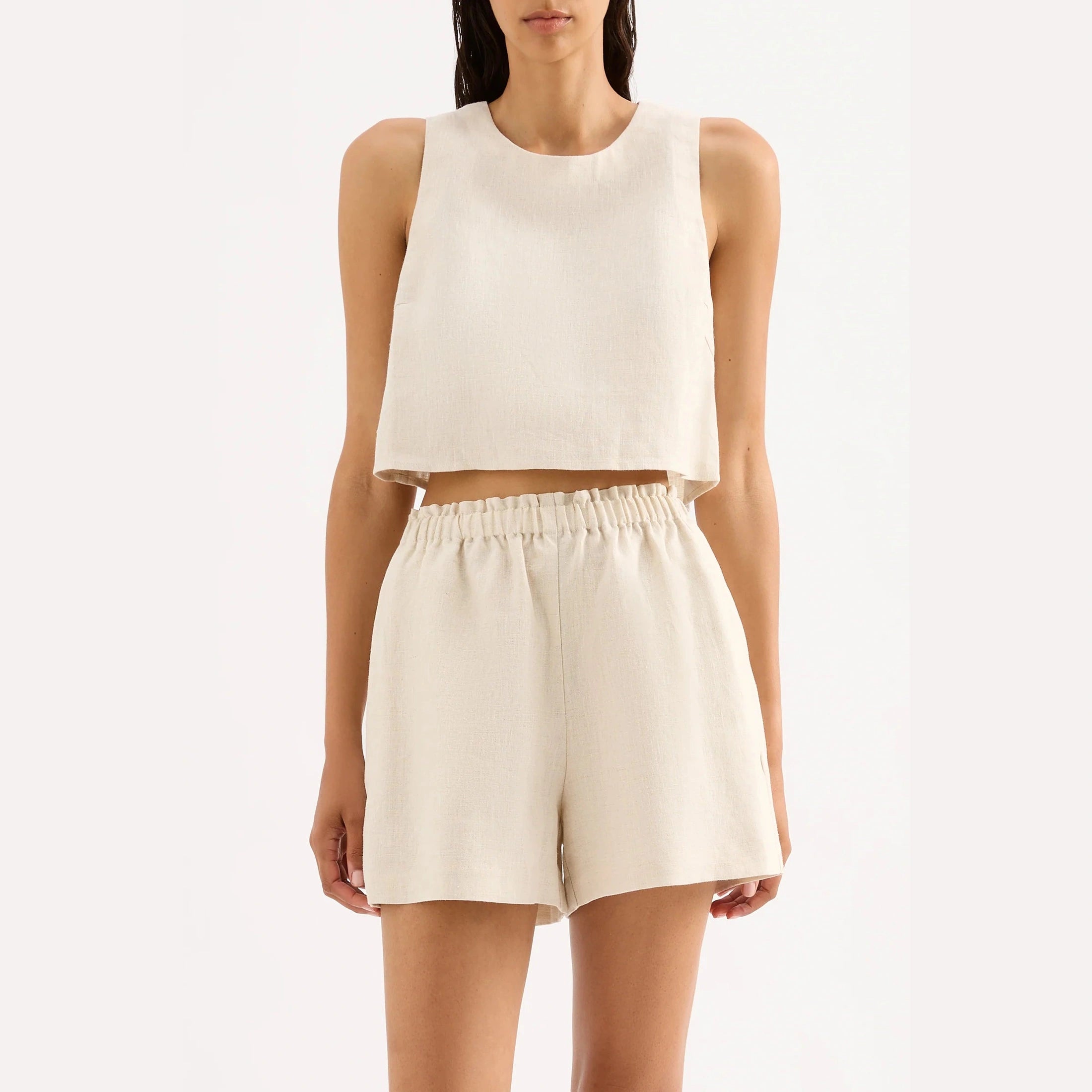 Nude Lucy Ingrid Linen Top Natural