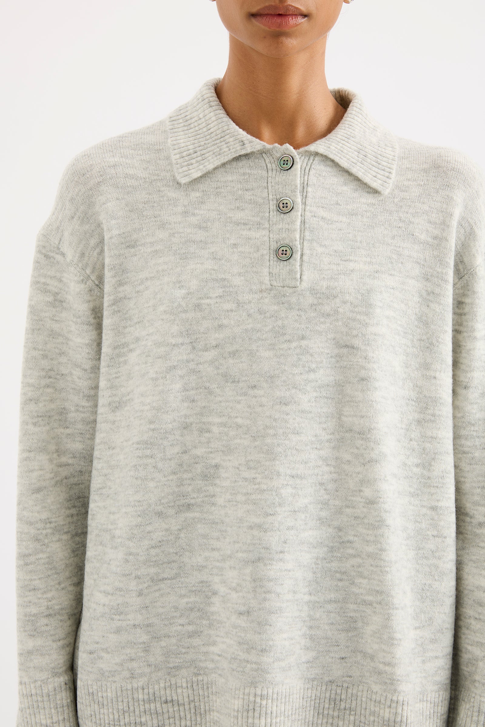 NUDE LUCY Dallas rugby knit - Grey marle