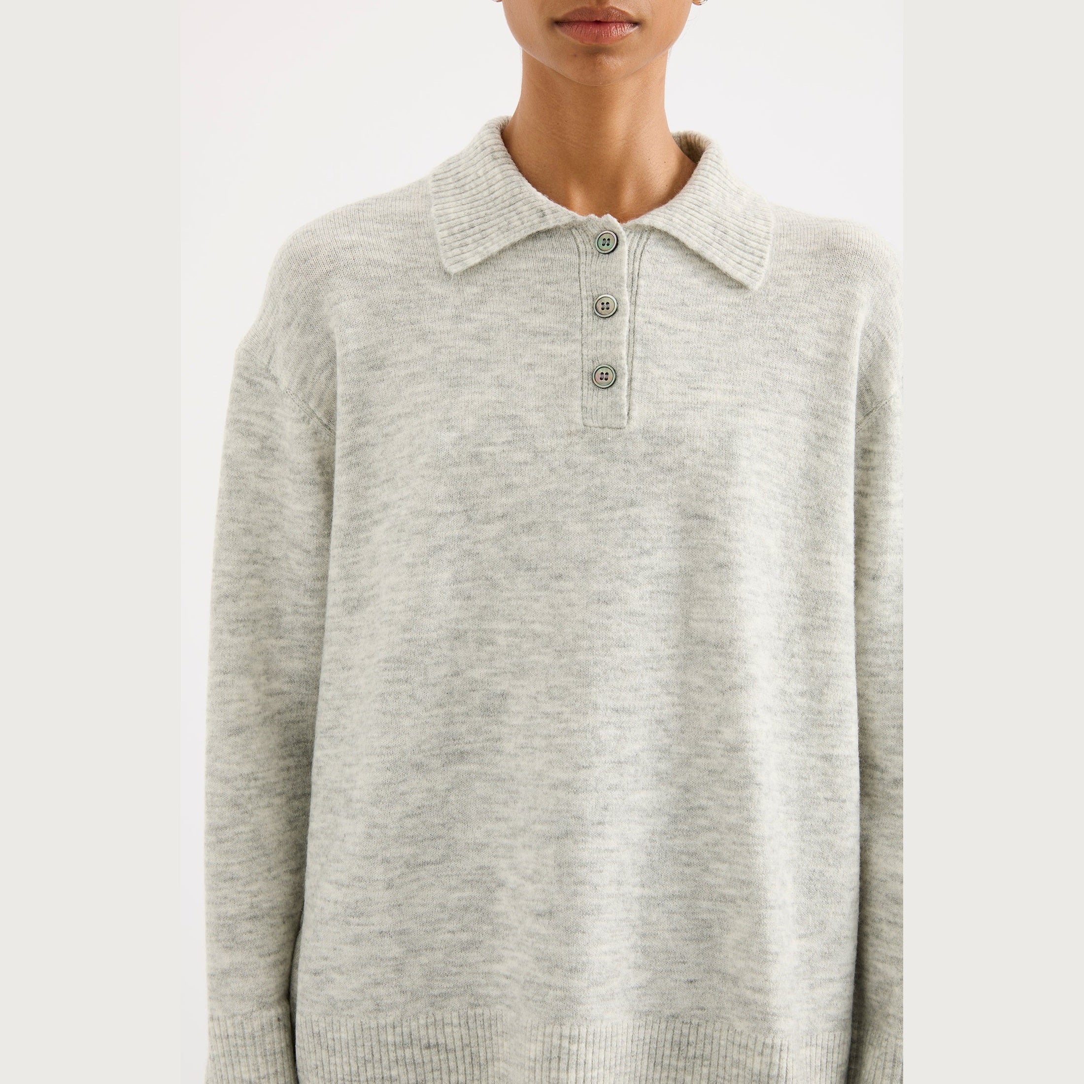 NUDE LUCY Dallas rugby knit - Grey marle