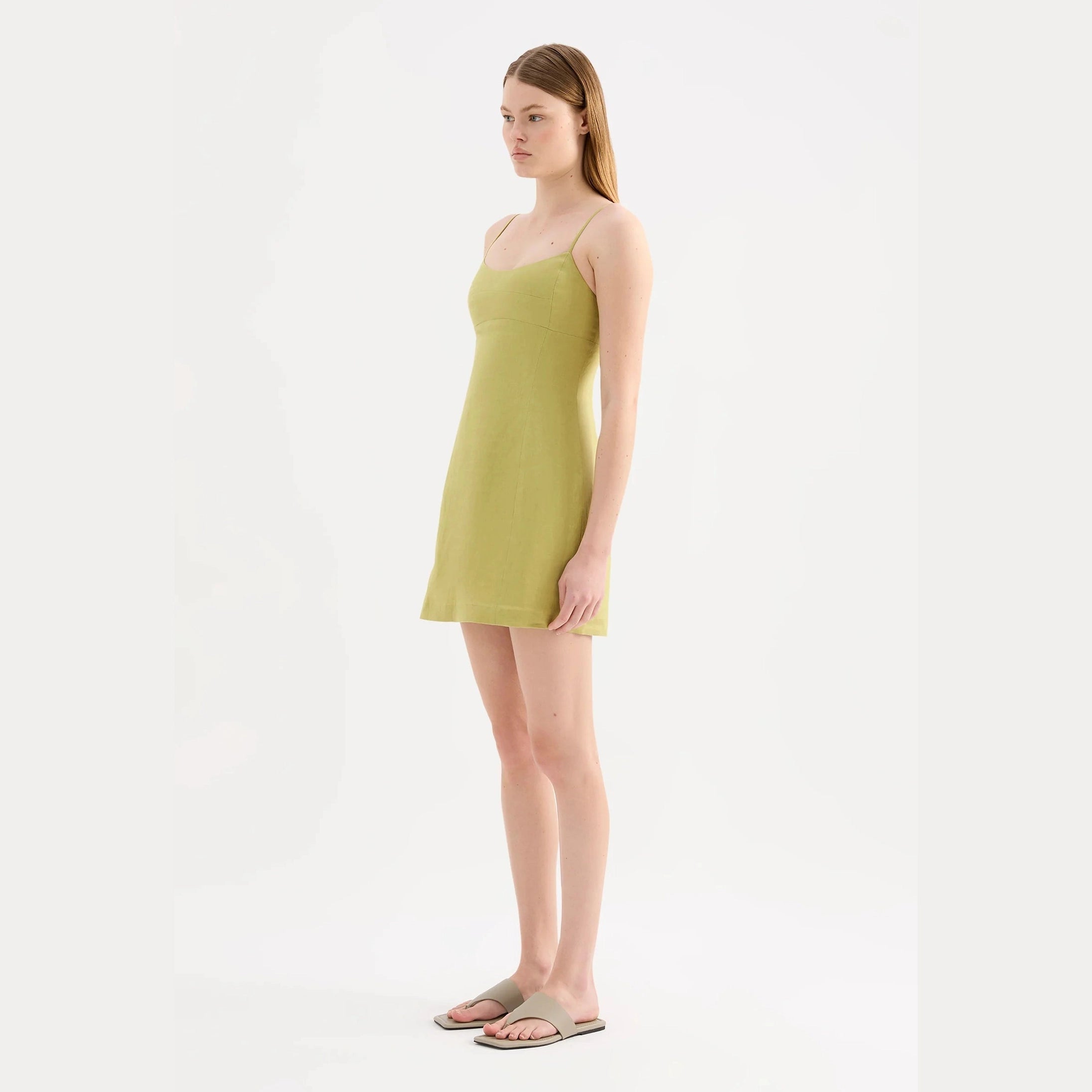 NUDE LUCY Carmela linen mini dress - Kiwi