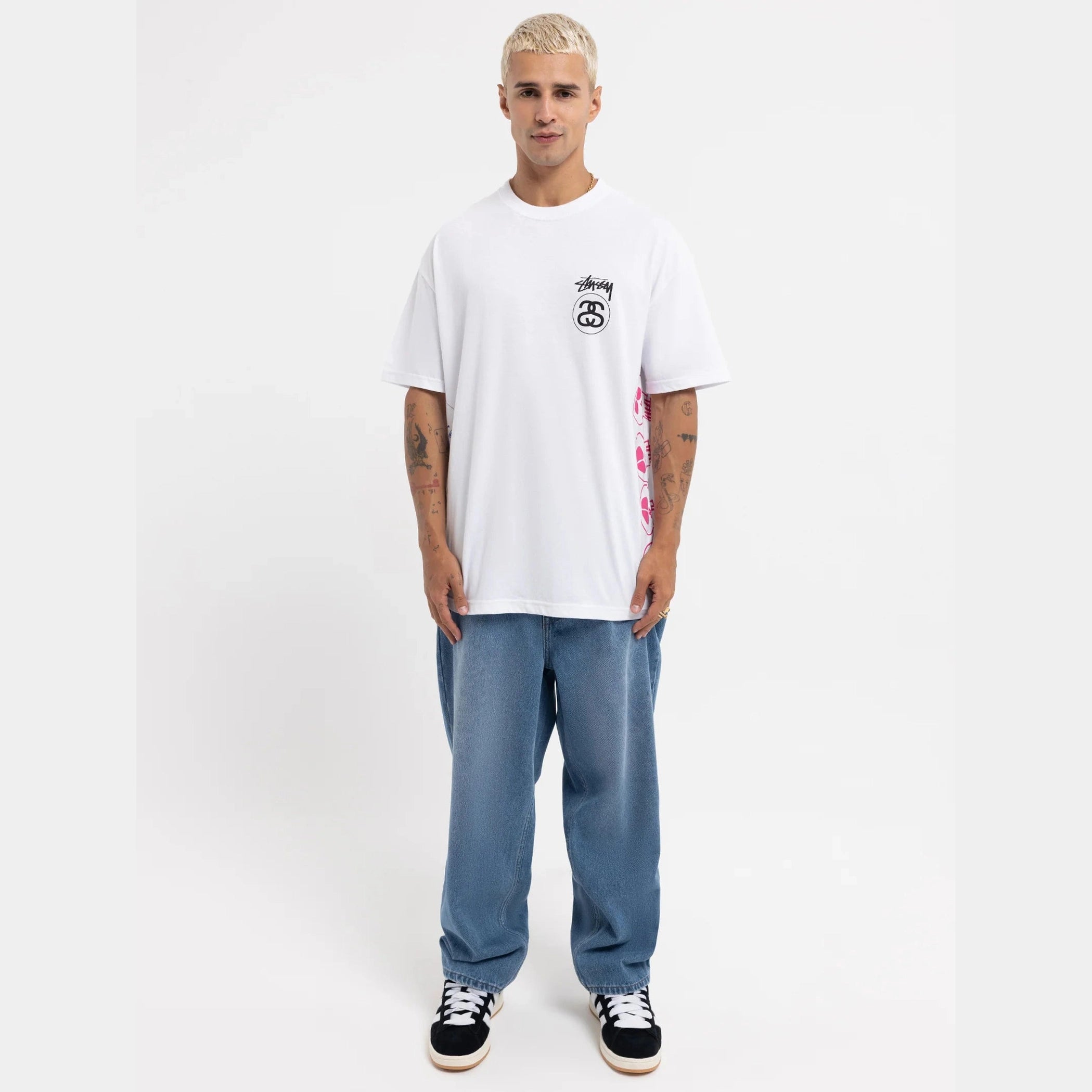 STUSSY Strike hw ss tee - white