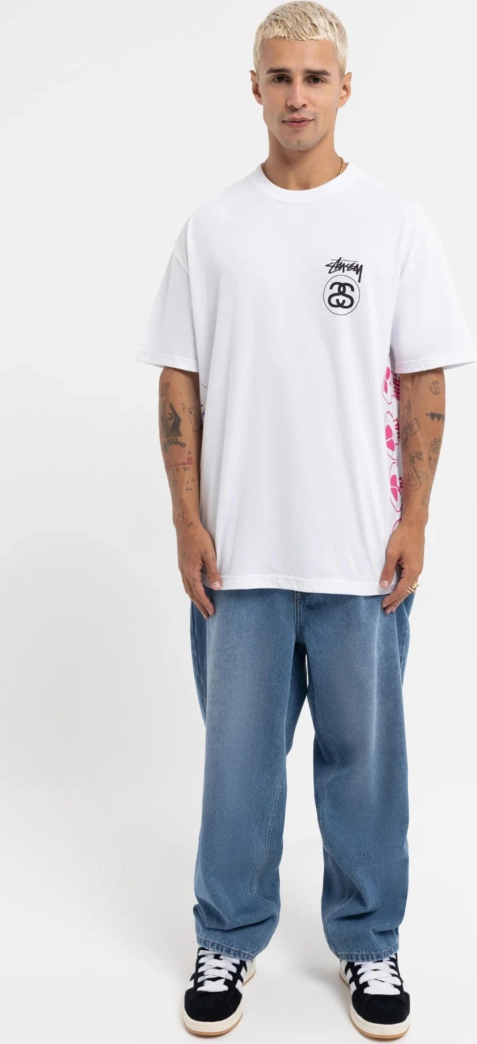 STUSSY Strike hw ss tee - white