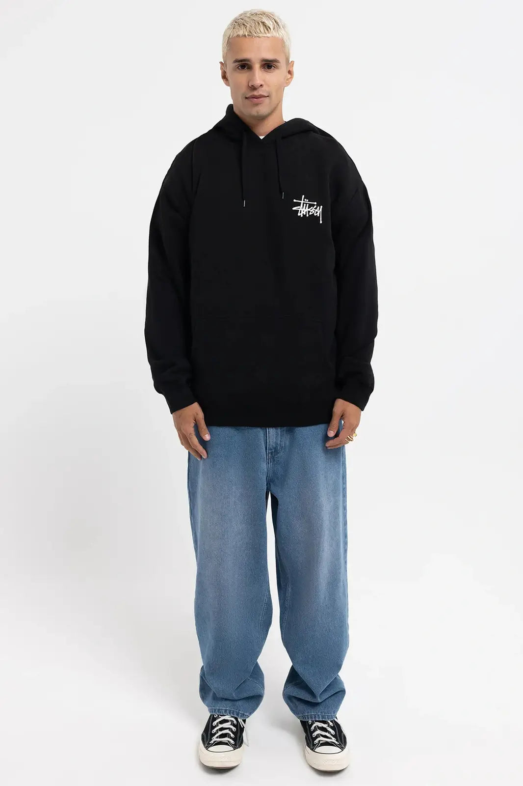 STUSSY Graffiti Lcb Fleece Hood Black