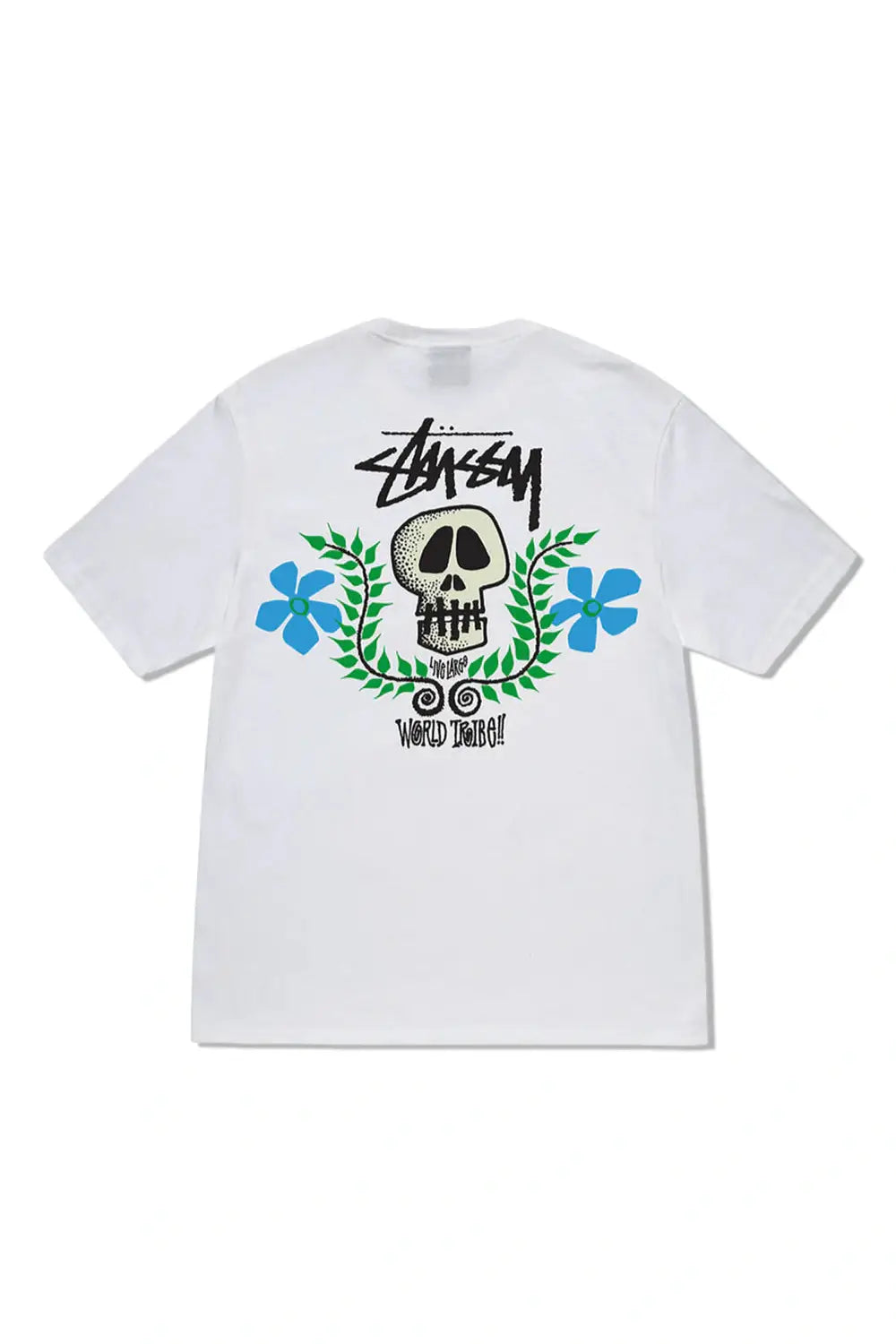 STUSSY Skull crest heavy weight ss tee - Pigment washed white