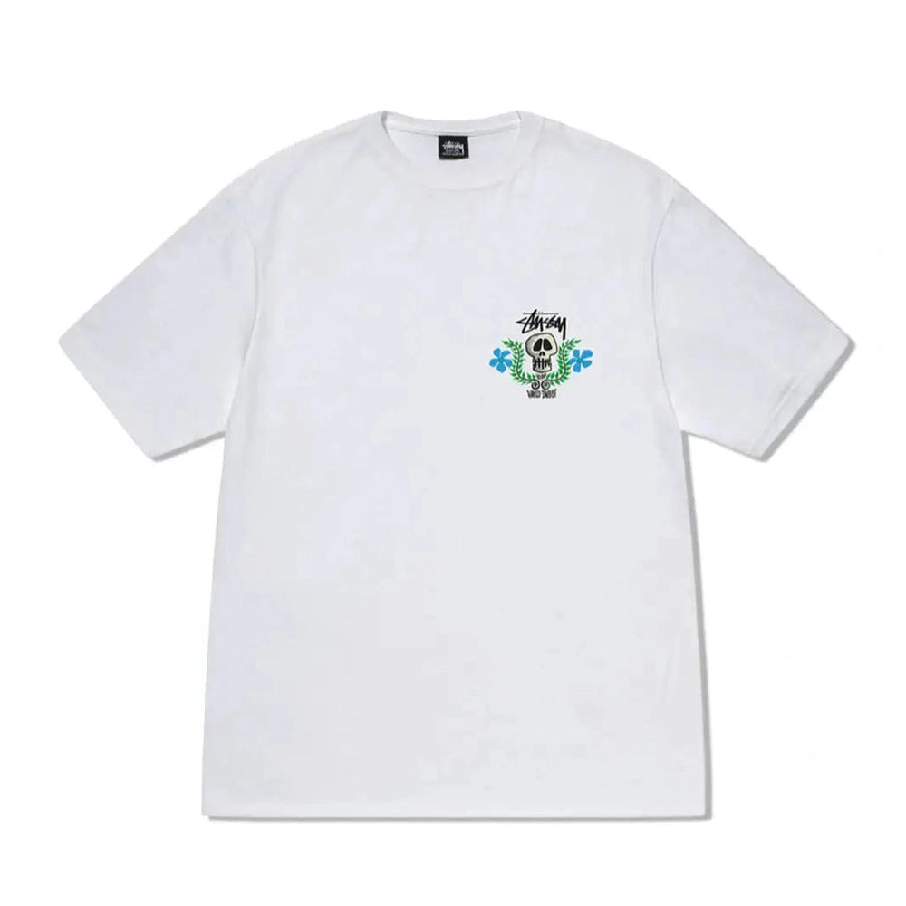 STUSSY Skull crest heavy weight ss tee - Pigment washed white