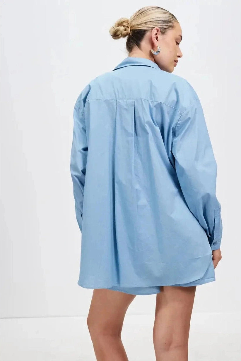 STUSSY pop graffiti os shirt - sky blue