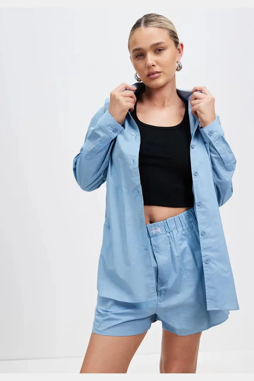 STUSSY pop graffiti os shirt - sky blue