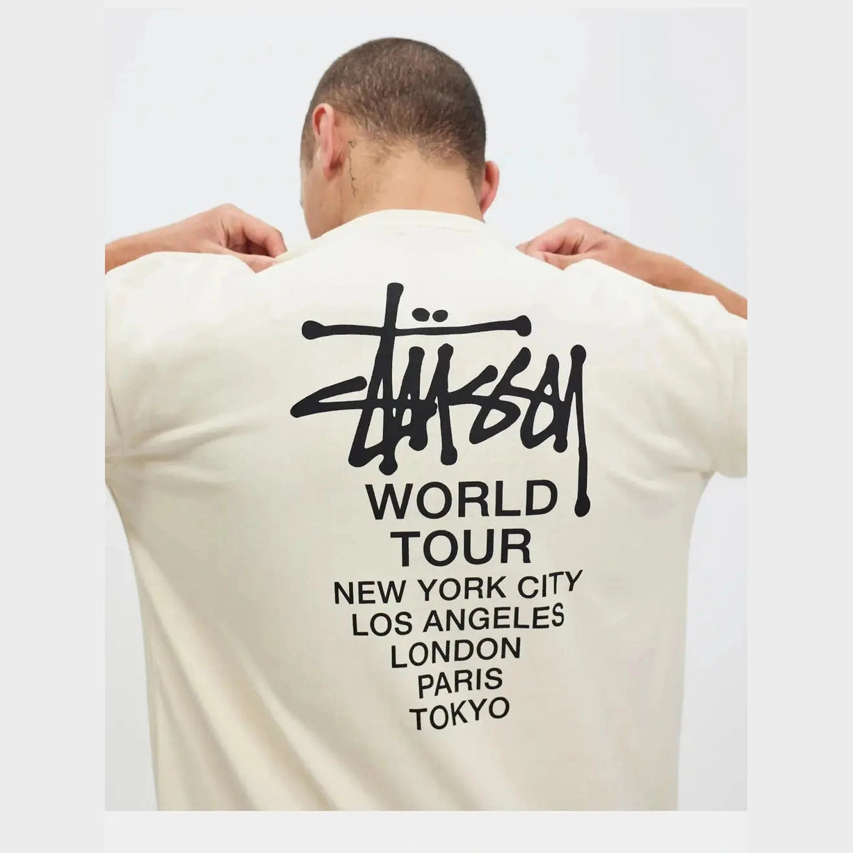 STUSSY solid world tour lcb ss tee - natural