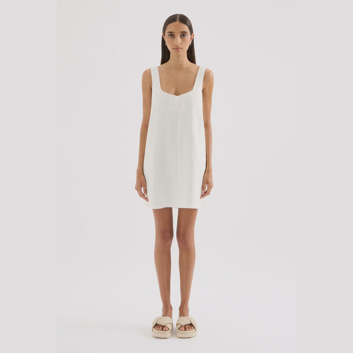 NUDE LUCY Zephyr Linen Mini Dress - White