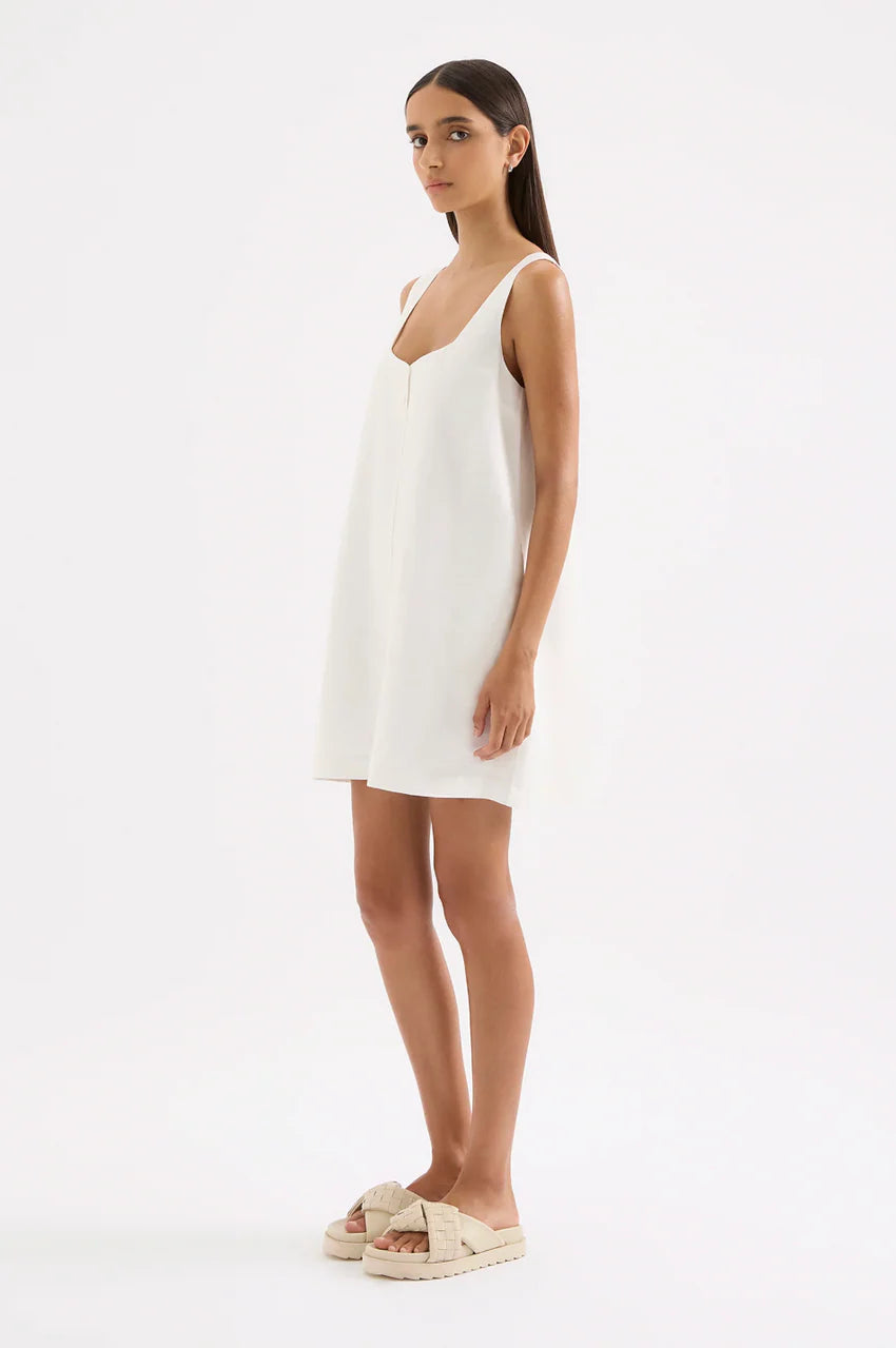 NUDE LUCY Zephyr Linen Mini Dress - White