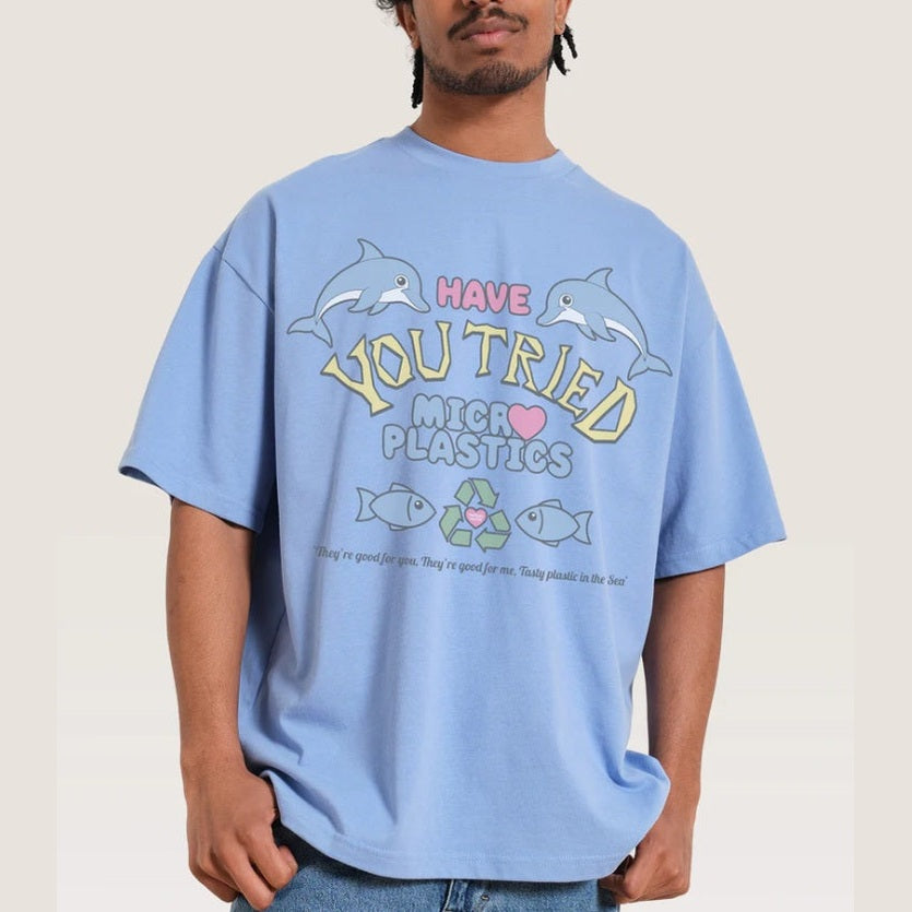 Threadheads Originals Tried Microplastics? Oversized Tee Powder Blue