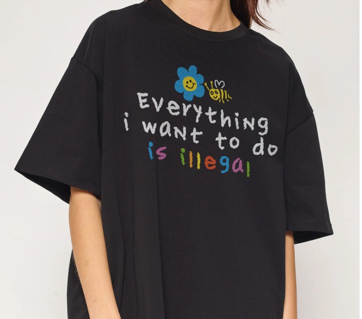 Threadheads Originals Everything is Illegal Oversized Tee Black