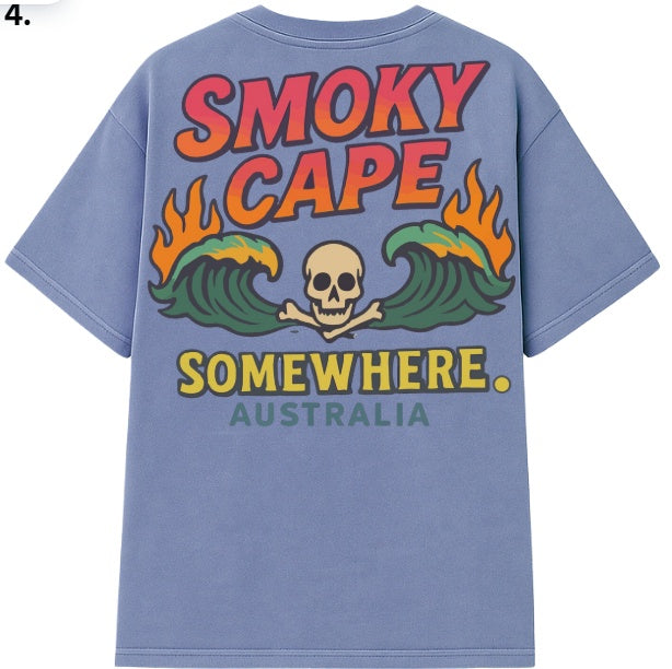 Somewhere - Smoky Cape Tee - Washed Blue