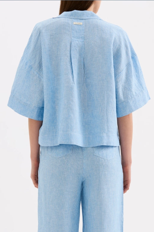 NUDE LUCY Lounge Stripe Linen Shirt