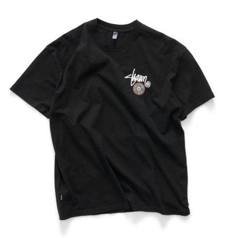 S-DOUBLE Tack Dot Short Sleeve Tee Washed Black
