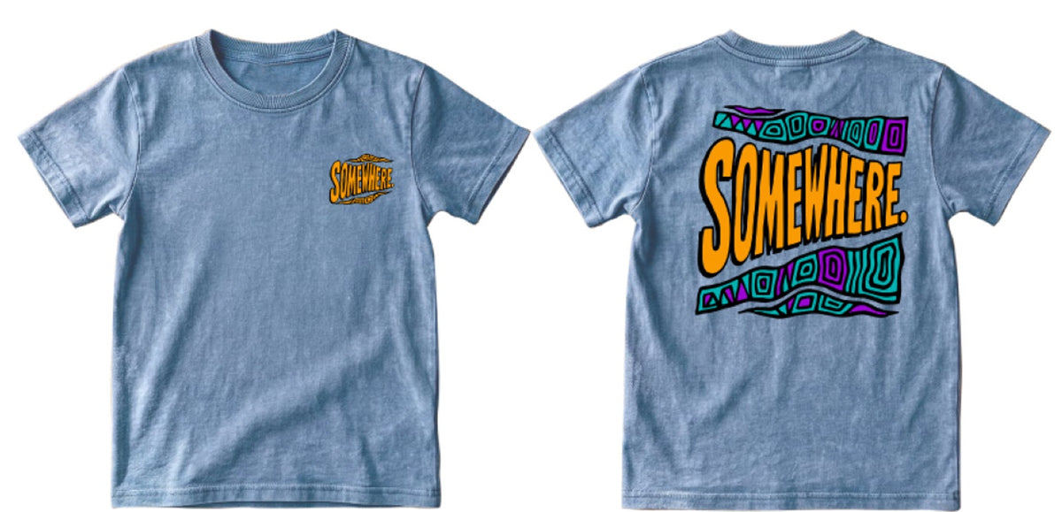 Somewhere Mini - Throwback Tee - Sky Blue Wash