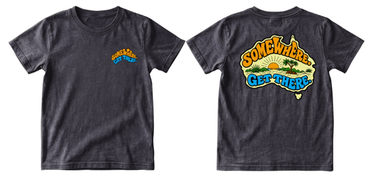 Somewhere Mini - Get There Tee - Black Wash