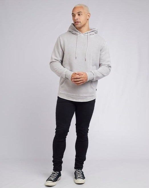 Silent theory curved hem hoody - grey marle