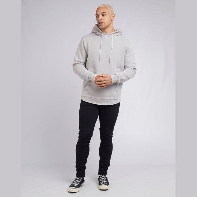 Silent theory curved hem hoody - grey marle