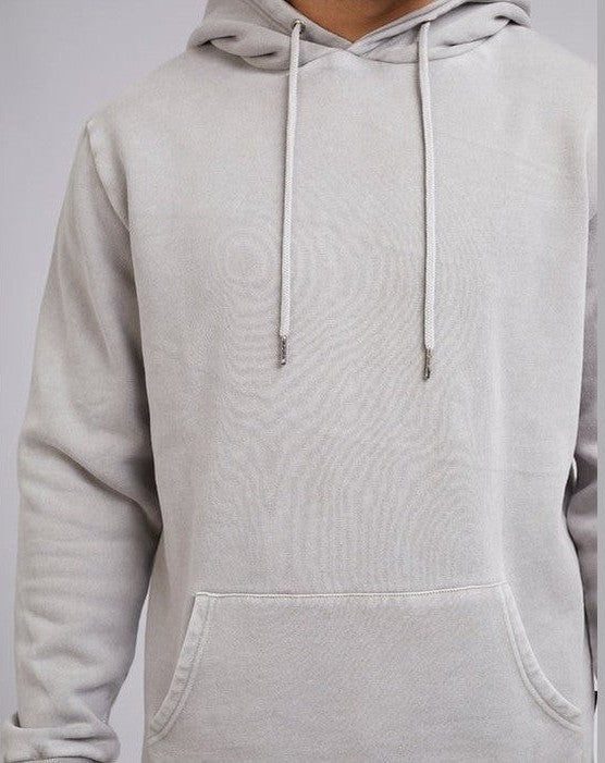 Silent theory curved hem hoody - grey marle