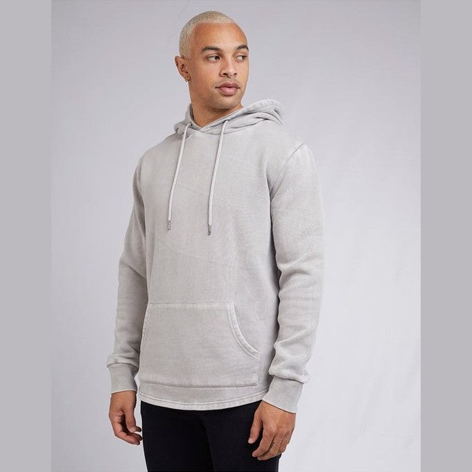 Silent theory curved hem hoody - grey marle