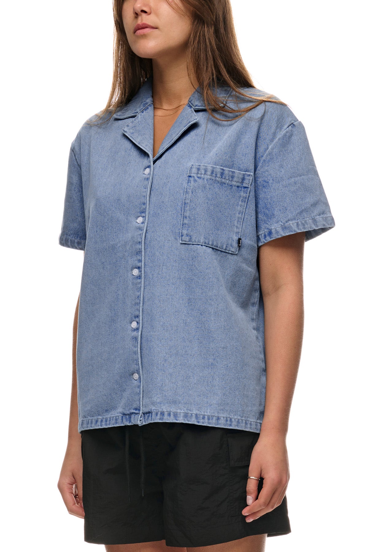 Stussy - denim os shirt mid blue