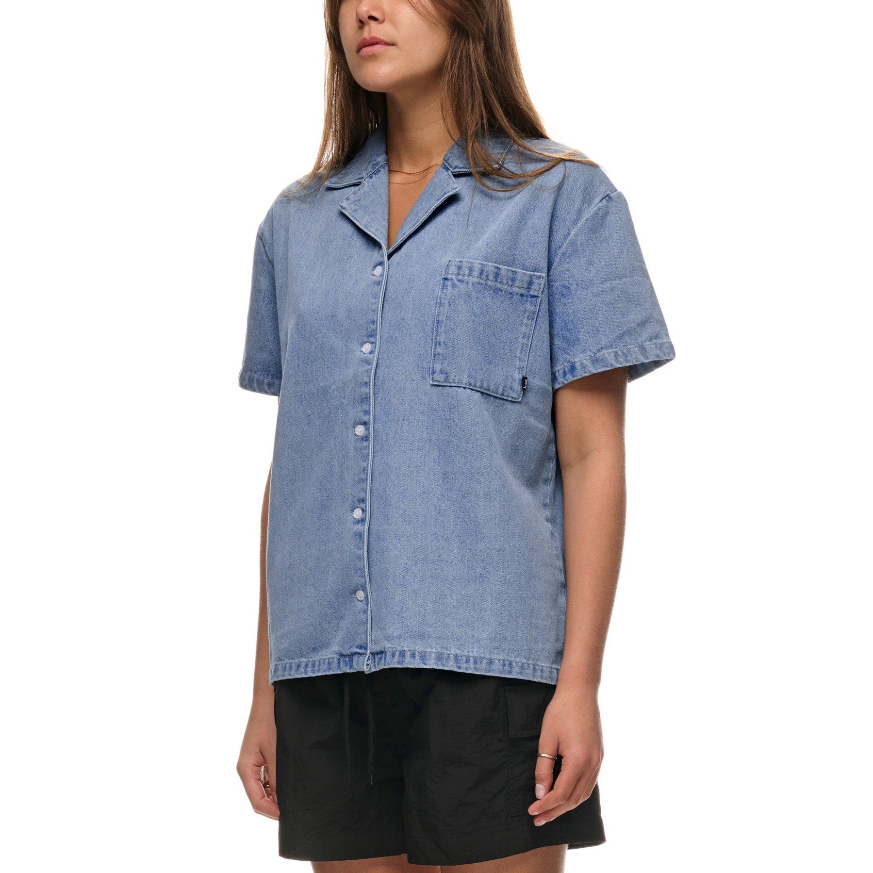 Stussy - denim os shirt mid blue